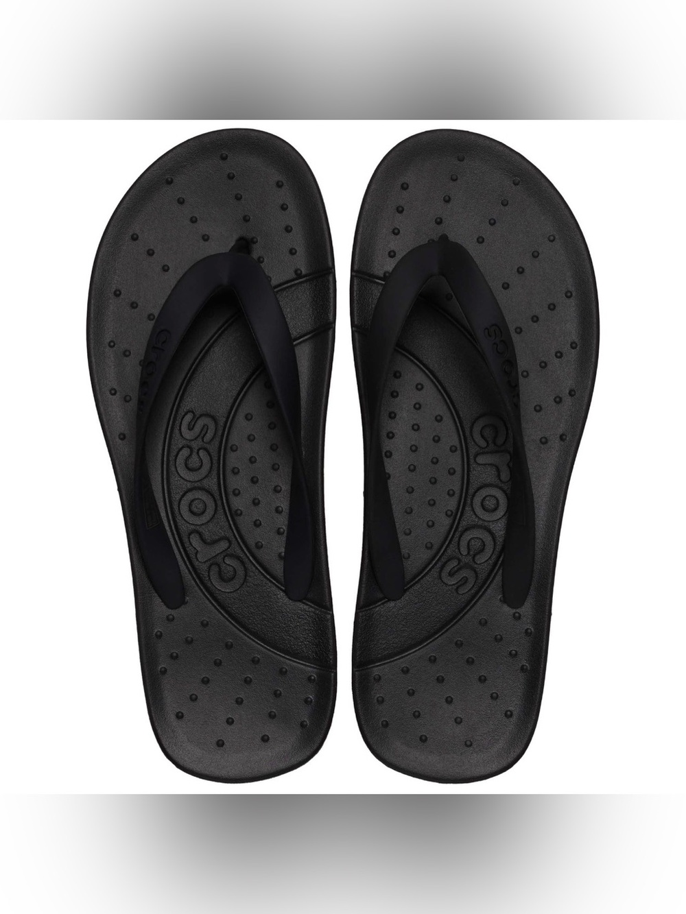 Crocs Casual Crosslite Mens Black Flip Flips “210089” Size 12